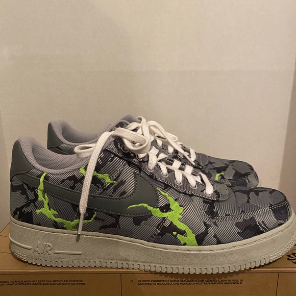 Nike AF1 Low '07 LX Light Smoke Grey Camo Embroidery size 12 EUC shoes sneaker - Picture 4 of 10